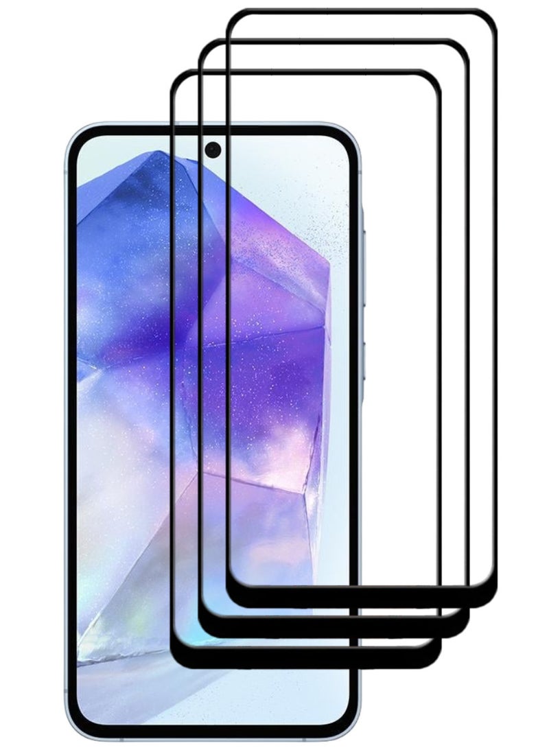 ACLIX 3 Pieces Antistatic ESD Dustproof Premium Quality High Definition Tempered Glass Screen Protector Designed For Samsung Galaxy A55 - Image 1