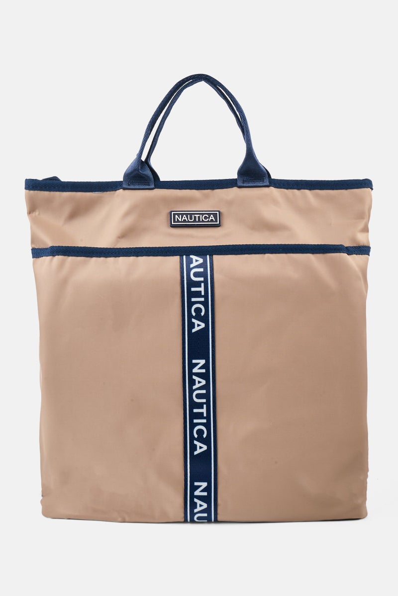 NAUTICA Women Brand Logo Backpack 36 H x 36 L x 15 W cm, Khaki - Image 1