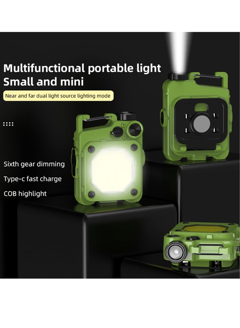 Rechargeable Cob Small Flashlights, Mini Flashlight 1000 lumens with 6 Lighting Modes Lights, Suitable for Nightshift Camping Hiking Emergency - Image 2