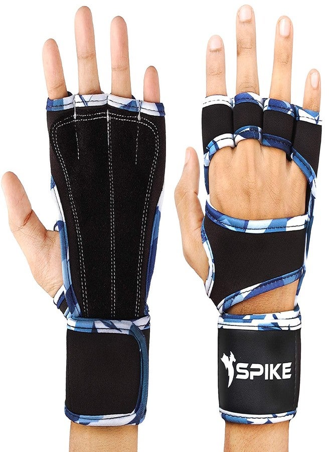 SPIKE Leather Fitness Gym Gloves with Wrist Support Grip and Breathable Glove Design Used for Weight Lifting, Pull Up, Crossfit, Cycling, Driving, Fitness, Gym Training for Both Men and Women (Large) - Image 1
