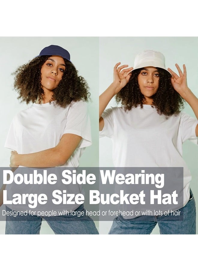 CHUANGLI - Oversize XXL Cotton Bucket Hat, Unisex Reversible Trendy Fisherman Hats, Double Side Wear Fishing Hat Summer Sun Hat - Image 1