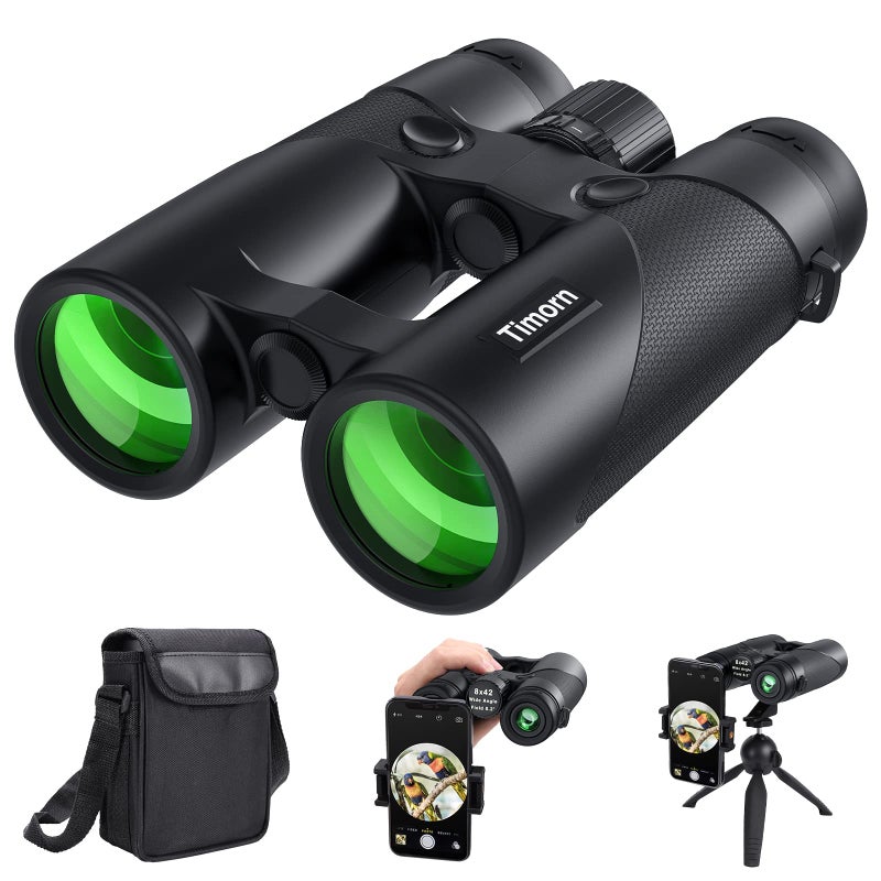 Timorn Binoculars for Adults Bird Watching - Timorn HD 8x42 Birding Binocular for Adult High Powered with Phone Adapter Tripod - Waterproof Lightweight Binocular for Travel, Sports, Hiking - Image 1