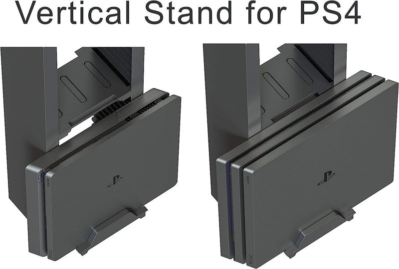 سكاي وين منصة تخزين ألعاب فيديو Skywin، منظم تخزين ألعاب فيديو لأجهزة PS5/PS4/PS3/Xbox Series S & X/Xbox One، مع حامل لأجهزة VR والسماعات الرأسية، وبرج تخزين لـ 24 قرصًا مدمجًا لأجهزة PS (لون أسود). - Image 4