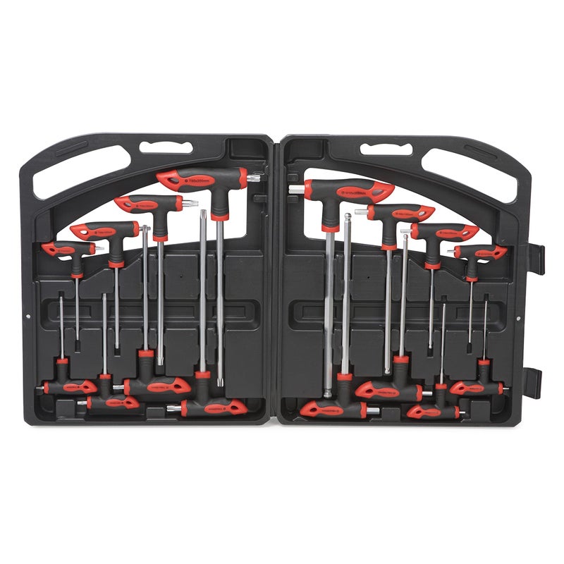 ROTATION 16 Pcs Hex and Torx Wrench Set, T Handle Allen Key with Case, for Long Shafts, Storage Rack, Auto, Bike, Moto - Image 1