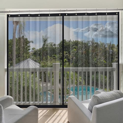 GREEN DECOR Waterproof Outdoor Transparent PVC Curtain with Rust-Proof Eyelet Used for Balcony, Door for All Seasons, Ac, Dust,Wind & Rain Protection (6 X 5 Feet, Pack of 1 Piece) - Image 1