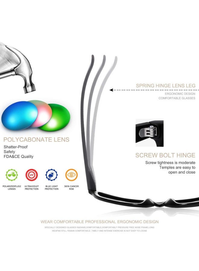 العنوان: نظارات شمسية مستقطبة للرجال والنساء، نظارات شمسية كلاسيكية سوداء للقيادة وصيد السمك مع حماية من الأشعة فوق البنفسجية - Image 3