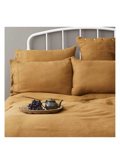 ebarza Karaca Nautica Home Bow Mustard Double-Sided Single Muslin Bedspread Set  - Image 3