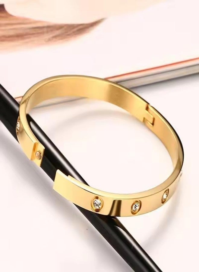 MEENAZ evil eye bracelet for women stylish Evil Eye Bangles for women Anti Tarnish Adjustable hand Rose gold Bracelet for girls Kada for Women Magnet Accessories Jewellery friendship crystal combo - Image 3