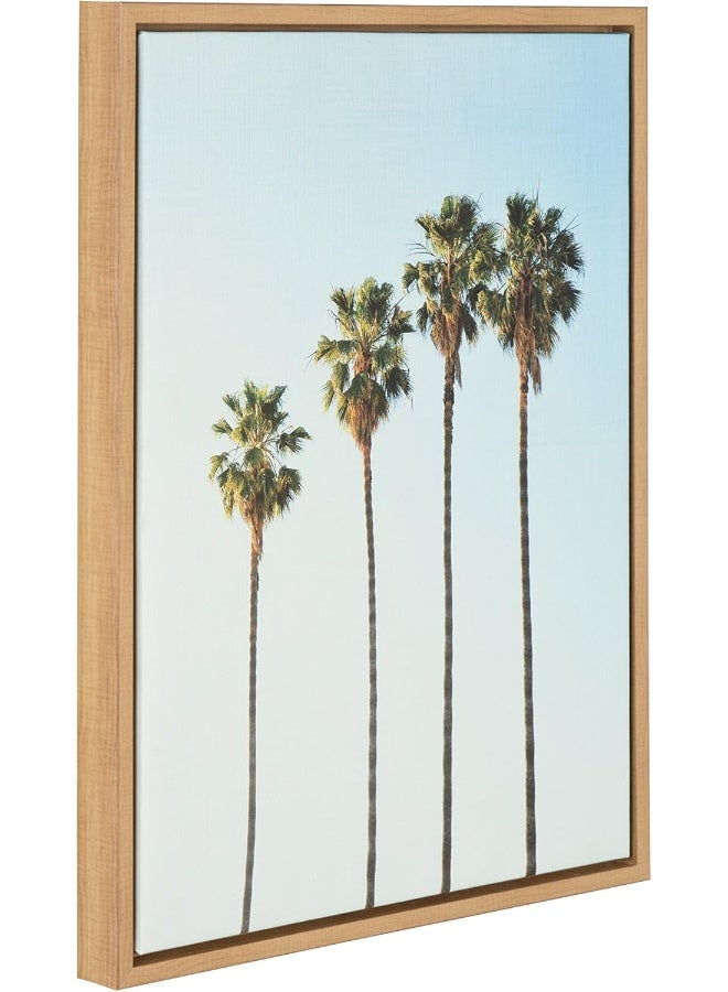 Kate and Laurel Kate and Laurel Sylvie Four Palm Trees Framed Canvas Wall Art by Simon Te of Tai Prints 18 x 24 Gray Coastal BeachInspired Home Dcor  - Image 5