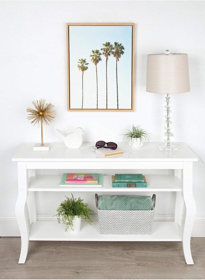 Kate and Laurel Kate and Laurel Sylvie Four Palm Trees Framed Canvas Wall Art by Simon Te of Tai Prints 18 x 24 Gray Coastal BeachInspired Home Dcor  - Image 3