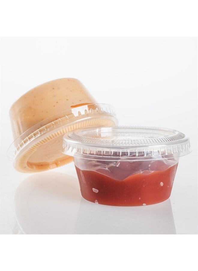 Golden Apple , 2-Ounce Clear Plastic Jello Shot Souffle Cups with Lids, Sampling Cup (100 Sets), BPA Free…  - Image 1