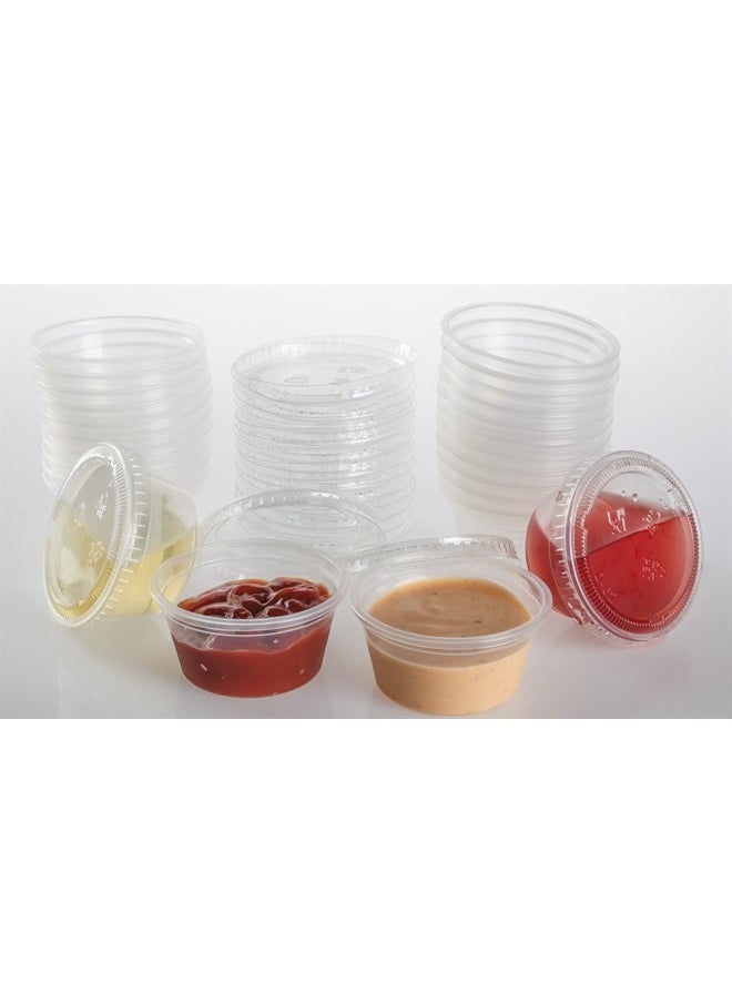 Golden Apple , 2-Ounce Clear Plastic Jello Shot Souffle Cups with Lids, Sampling Cup (100 Sets), BPA Free…  - Image 2