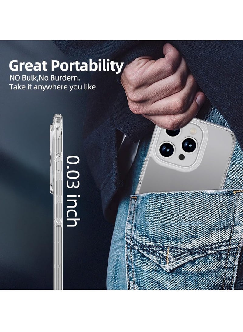 إكس ليفيل حافظة لهاتف آيفون 15 برو ماكس متوافقة مع الصدمات، حماية من السقوط بدرجة عسكرية، شفافة ورفيعة ومضادة للسقوط، ظهر صلب من البولي كربونات مع حافة سيليكون ناعمة، غطاء حماية نحيف شفاف - Image 5