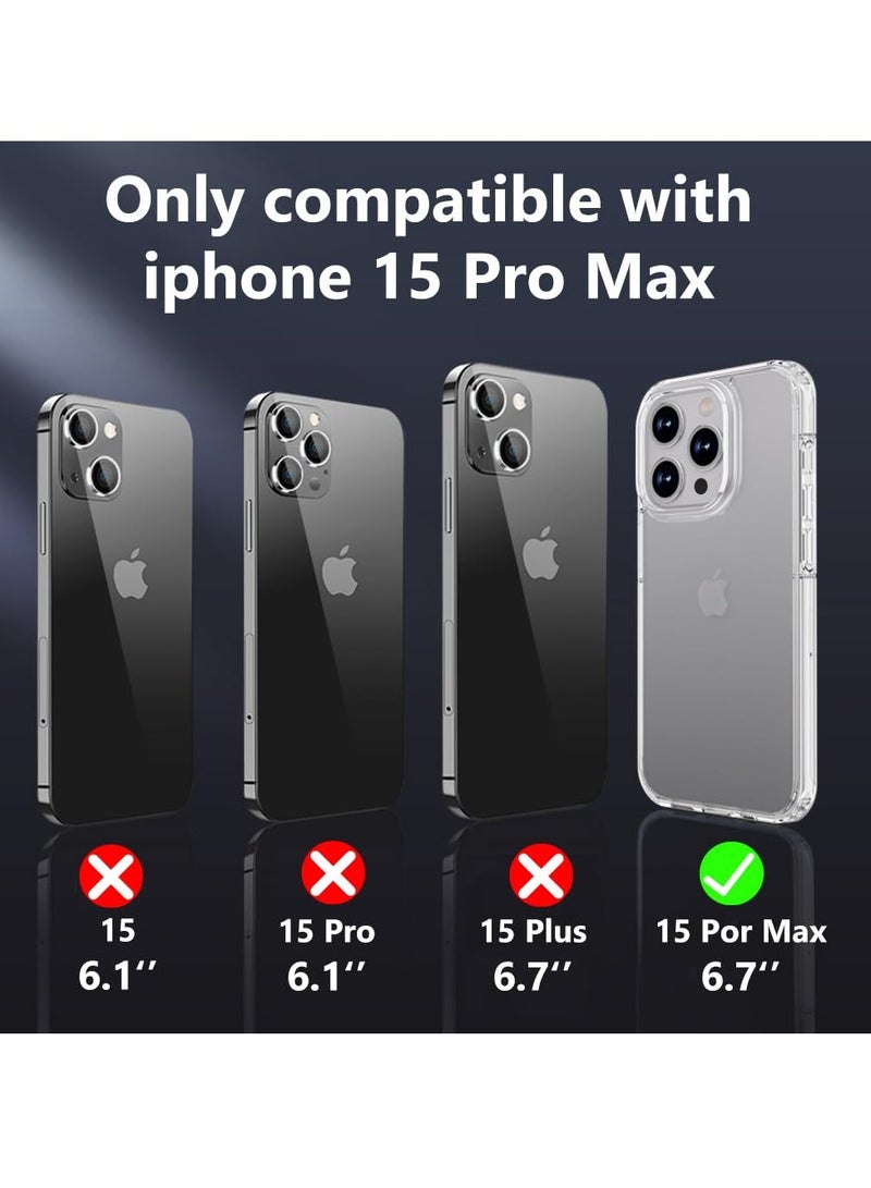 إكس ليفيل حافظة لهاتف آيفون 15 برو ماكس متوافقة مع الصدمات، حماية من السقوط بدرجة عسكرية، شفافة ورفيعة ومضادة للسقوط، ظهر صلب من البولي كربونات مع حافة سيليكون ناعمة، غطاء حماية نحيف شفاف - Image 2