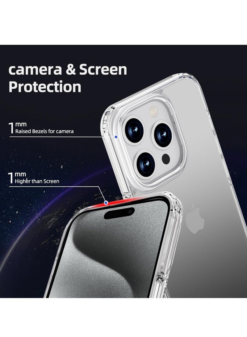 إكس ليفيل حافظة لهاتف آيفون 15 برو ماكس متوافقة مع الصدمات، حماية من السقوط بدرجة عسكرية، شفافة ورفيعة ومضادة للسقوط، ظهر صلب من البولي كربونات مع حافة سيليكون ناعمة، غطاء حماية نحيف شفاف - Image 3