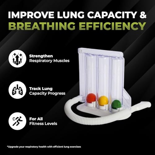 CRUXFAB Spirometer | Lung Exerciser | Respiratory Exerciser | Breathing Exercise | Respirometer | Breath Measurement System | Deep Breathing Lung Exerciser | Washable, Hygienic & Detachable- Pack Of 1 - Image 4