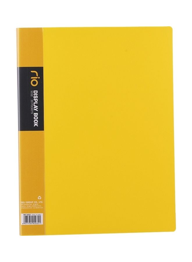 NIBEMINENT 20-Pockets Display Book Yellow 