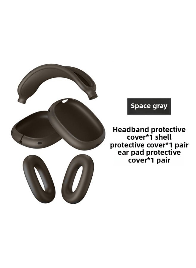 Generic - Suitable For Apple Headphone Case Airpods Max Protective Case Head-Mounted Earphone Case Silicone Protective Cover Case-Color:Max Deep Space Ash 3-piece Set (shell Set * 1 Pair Of Beam Set * 1 Ear Cushion Set * 1 Pair)-Applicable Model:AirPodsMax - Image 1