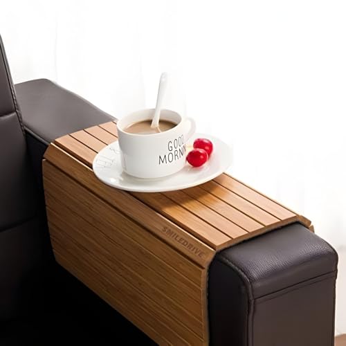 SMILEDRIVE Rectangular Sofa Armrest Tray | Teak Wood | Couch Tray | Made In India | Dining Table Mat Suitable For Food, Drinks, Snacks, Cups, Mugs-18X12 Inches (1 Unit) - Image 1