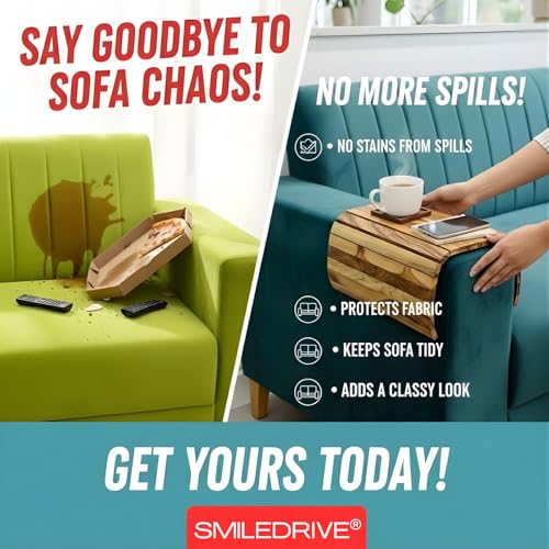 SMILEDRIVE Rectangular Sofa Armrest Tray | Teak Wood | Couch Tray | Made In India | Dining Table Mat Suitable For Food, Drinks, Snacks, Cups, Mugs-18X12 Inches (1 Unit) - Image 4