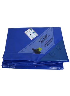 SEALTARP SEALTARP Blue Color Tarpaulin 120 GSM 15 x 24 Feet Extra Strong Tirpal Reinforced Eyelets UV Resistant 100 Waterproof Protection Sheet for Covering Roofing  - Image 1