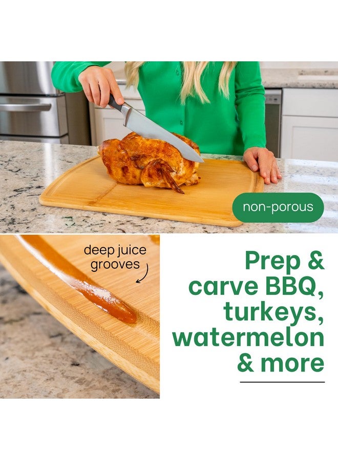 Greener Chef Greener Chef Safest No Glue Extra Large Bamboo Cutting Board 18 Inch - Lifetime Replacements, Family-Friendly Organic Wood Cutting Boards for Kitchen - Wood Cutting Board and Chopping Board  - Image 5