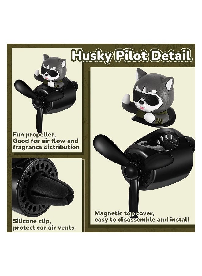 Car Air Fresheners Black Husky Dog Pilot Car Diffuser Cute Car Perfume Funny Car Fragrance Car Decorations - Image 2