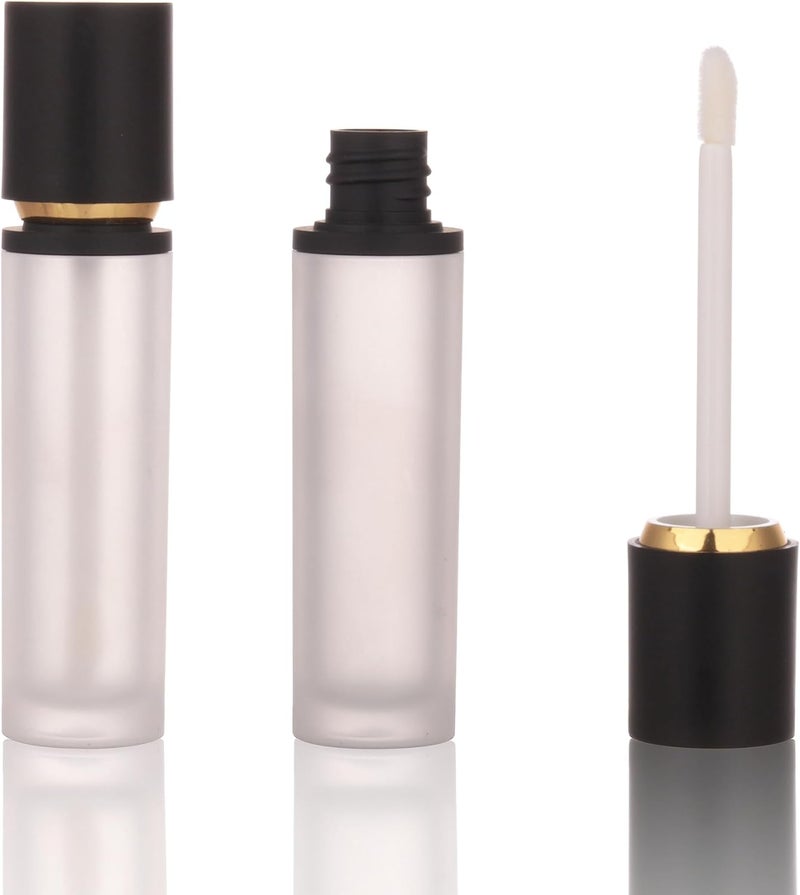 COSIDEA 30PCS Empty Black thick Lip Gloss Tubes 8ml lipgloss Tube with Wand Applicator for Lip oil tint bottles container small business