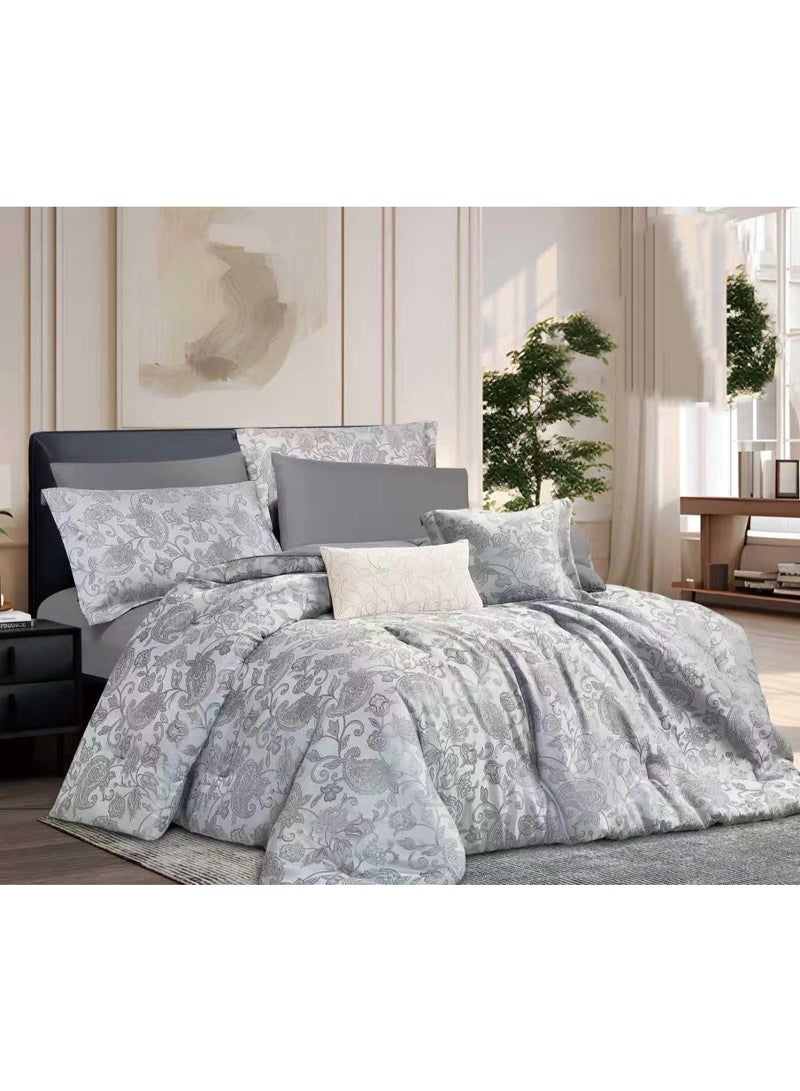 A luxurious 8-piece jacquard double bed set that complements the elegance of your room and ensures a comfortable sleep. - Image 1