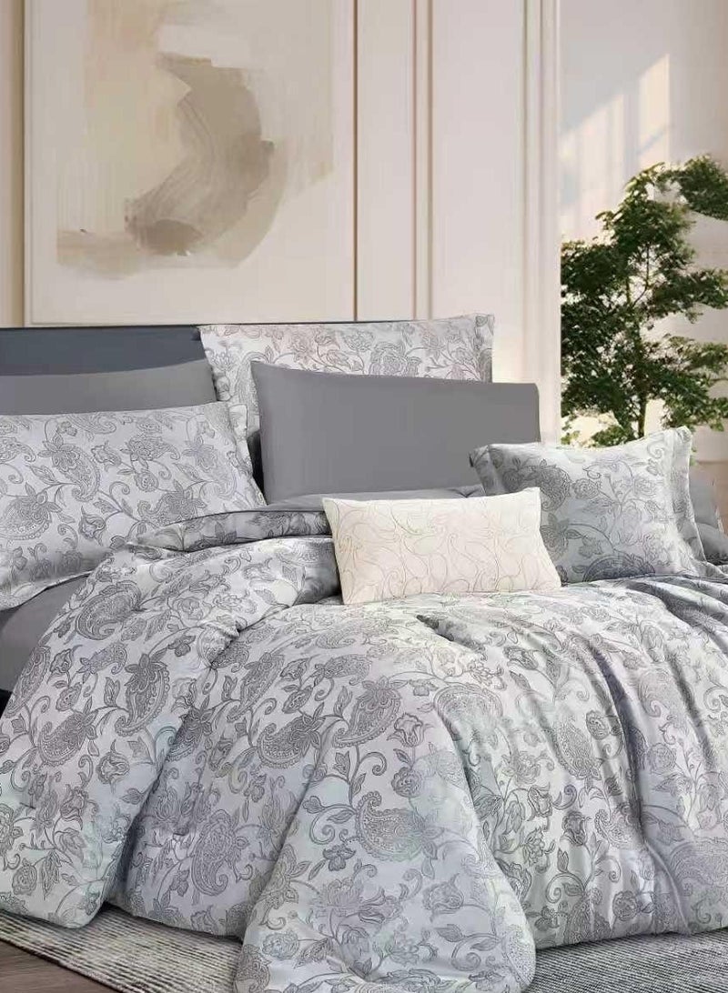 A luxurious 8-piece jacquard double bed set that complements the elegance of your room and ensures a comfortable sleep. - Image 2