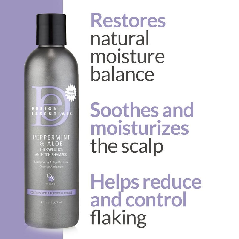 Design Essentials Peppermint & Aloe Therapeutics Anti-Itch Shampoo For Instant Scalp and Dandruff Relief - 8 Oz - Image 4