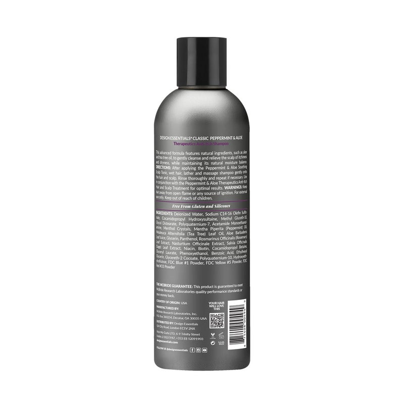 Design Essentials Peppermint & Aloe Therapeutics Anti-Itch Shampoo For Instant Scalp and Dandruff Relief - 8 Oz - Image 2