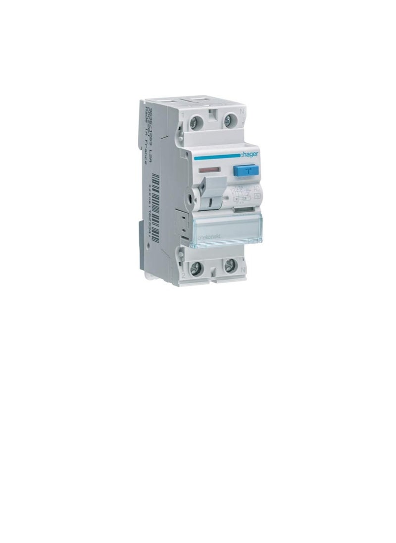 Hager Hager Earth Leakage Circuit Breaker - 63A 2Pole 100MA (ELCB/RCCB) CEC264J  - Image 1