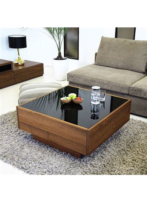Coffee table 40x80x80 cm-Brown and black