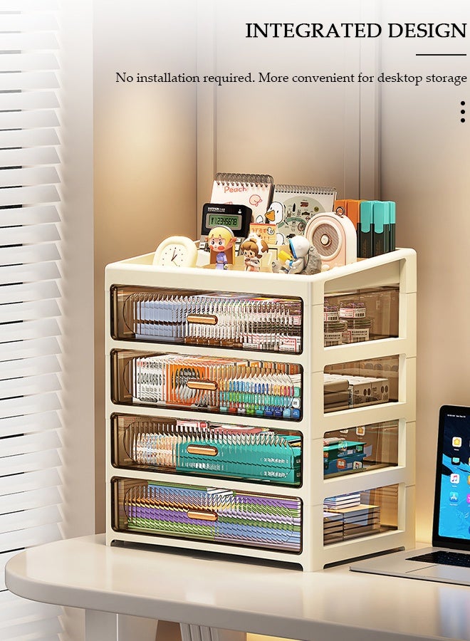 DUNISO Desk Storage Organizer, 3-Tier Clear Drawer Organizer, Plastic Desktop Storage Cabinet for Office & Home - Image 5