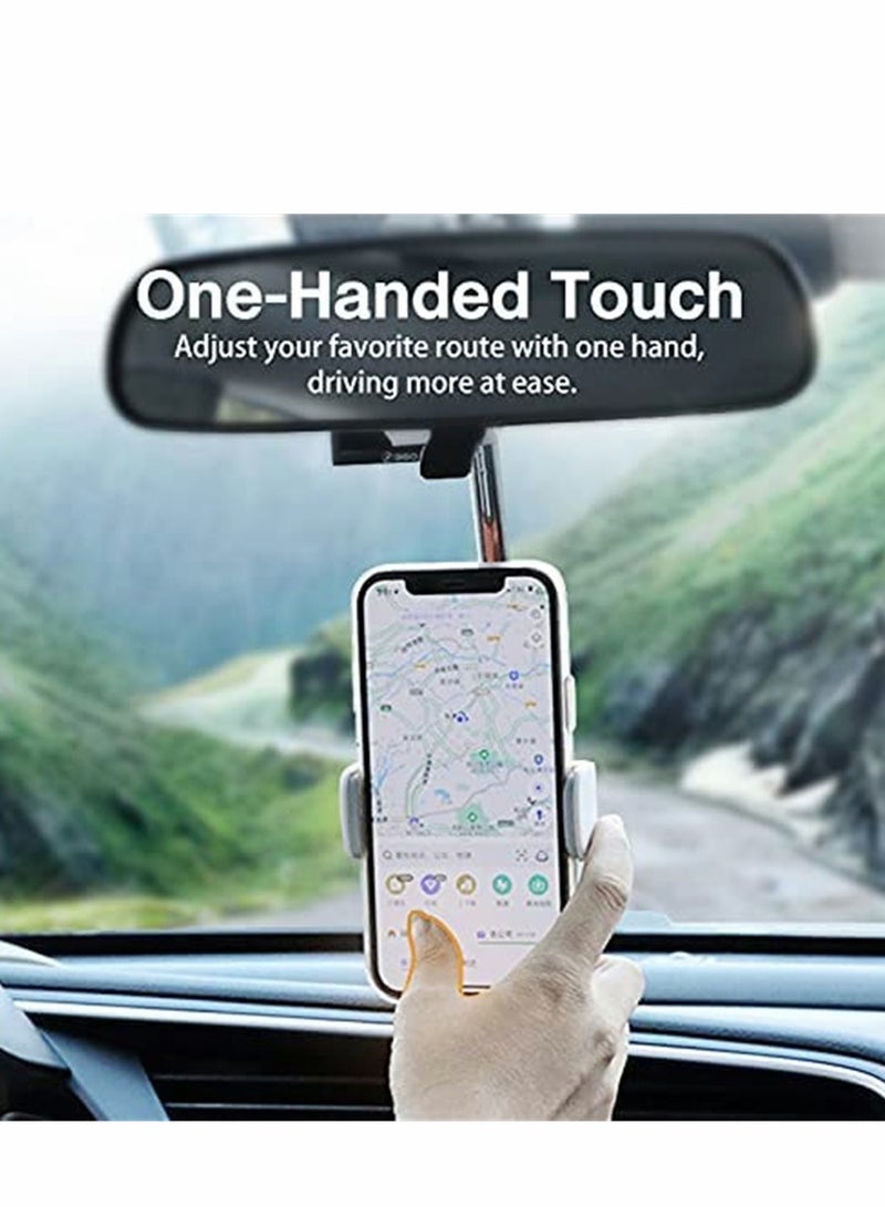SYOSI 360 Degree Rearview Mirror Phone Holder Universal Car Mount Clip Suitable for Most 4 to 6.1 Inch Mobile Phones - Image 4