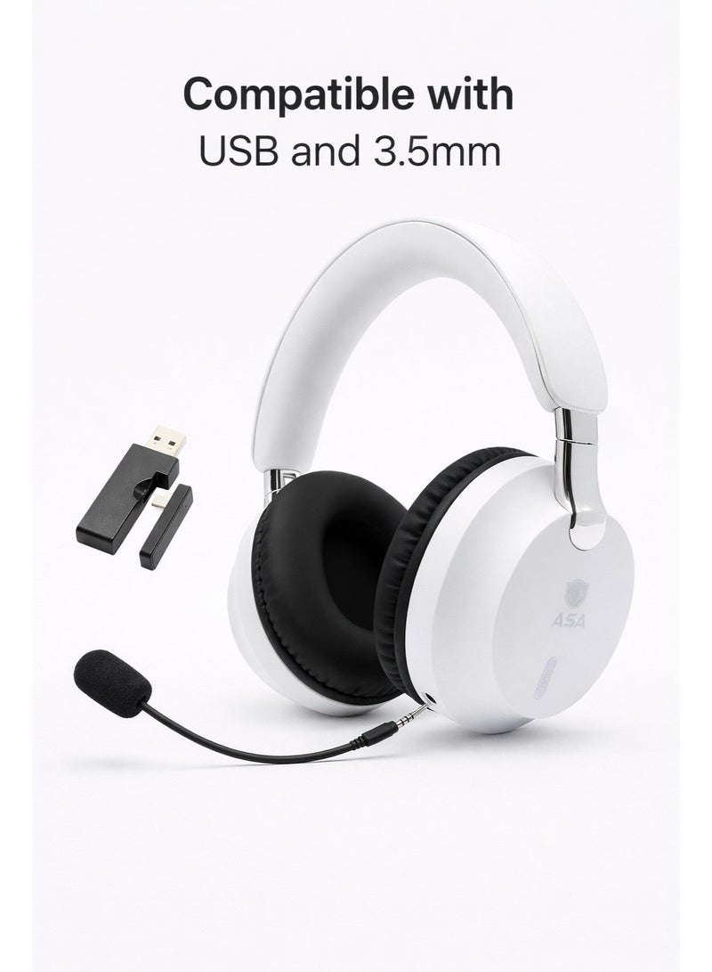 ASA A10 PRO Wireless Gaming Headset – 3-Mode Connectivity (2.4GHz, Bluetooth 5.3 & Wired), 40ms Ultra-Low Latency, Noise-Canceling Microphone, 40+ Hour Battery, Over-Ear Headphones - Image 1