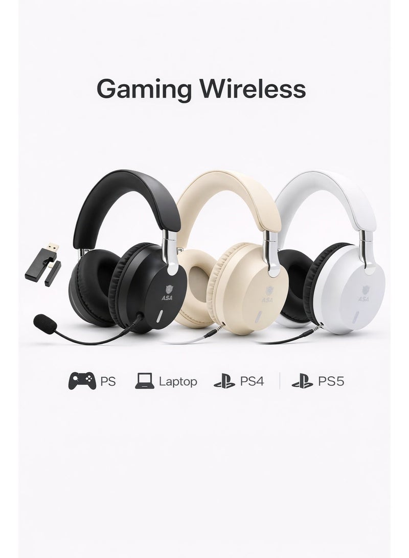 ASA A10 PRO Wireless Gaming Headset – 3-Mode Connectivity (2.4GHz, Bluetooth 5.3 & Wired), 40ms Ultra-Low Latency, Noise-Canceling Microphone, 40+ Hour Battery, Over-Ear Headphones - Image 2