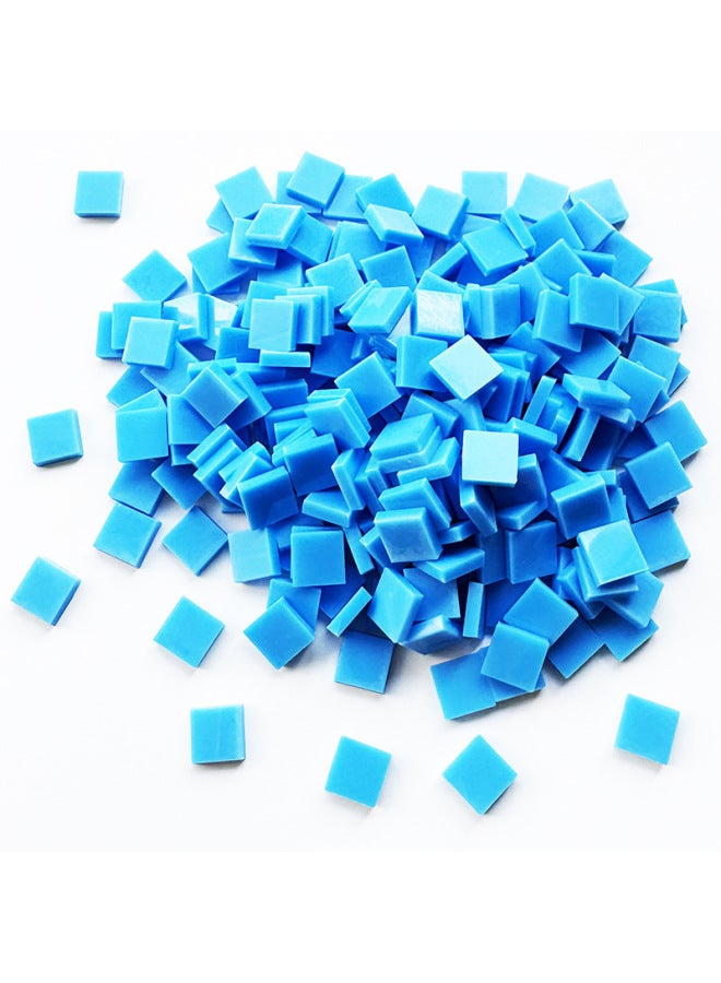 200g 1.0 Square Acrylic Mosaic Colored Plexiglass Handmade Diy Material Package Table Lamp Patch-Colour:Sky Blue Translucent [200g, About 684 Capsules]  - Image 1