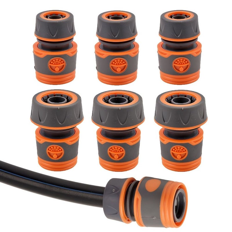 6Pcs 1/2 Inch Garden Lawn Irrigation Hose Connector Kit ABS Water Fitting Dual Connector Extension Quick Connector - Image 1