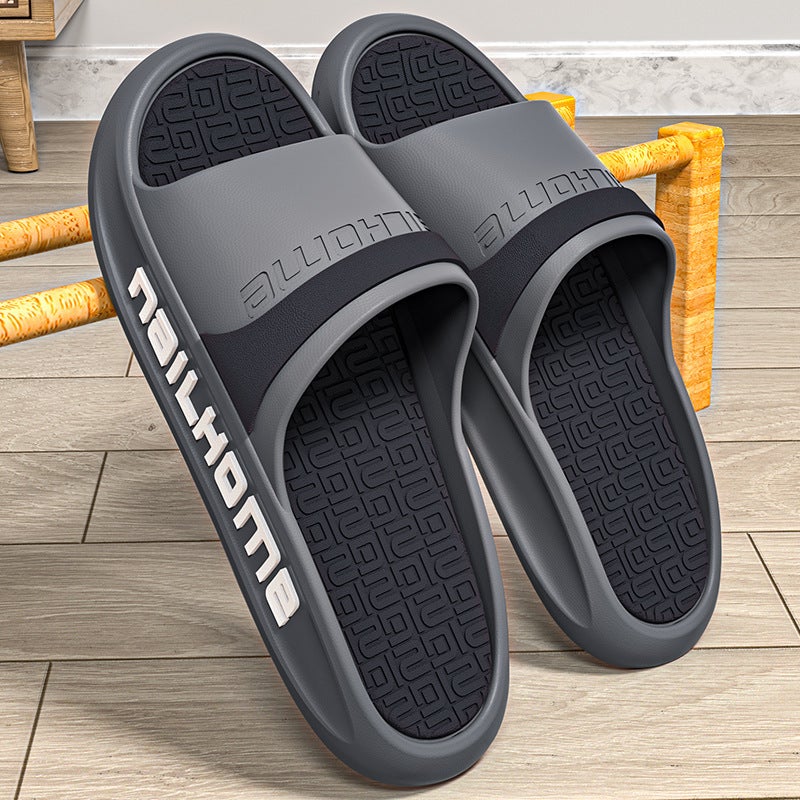 Slippers For Men, Outdoor Wear, Indoor Home, Non-Slip Bathroom Bathing, Student Thick-Soled Men'S Sandals, Wear-Resistant Couples - Image 1