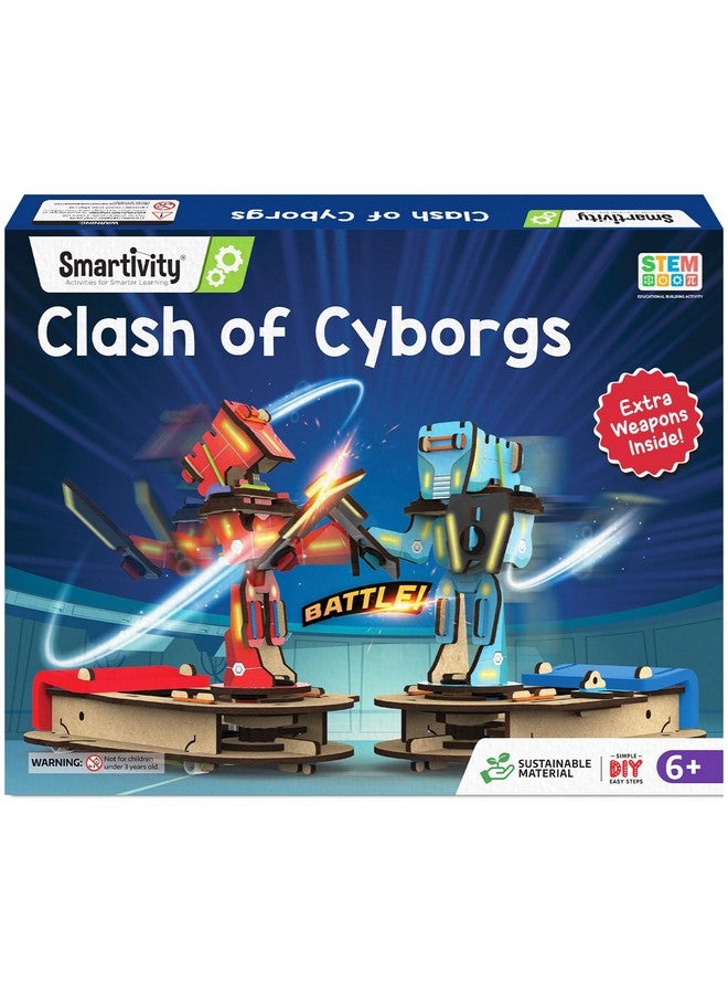 Smartivity Clash of Cyborgs Toy for Kids 6-14 Years Old I 2 Players Battle GameI Cool Birthday Gifts Ideas for Boys & Girls | DIY STEM Science Toys for 6,7,8,9,10,11,12,13,14I Wooden Engineering Game - Image 1