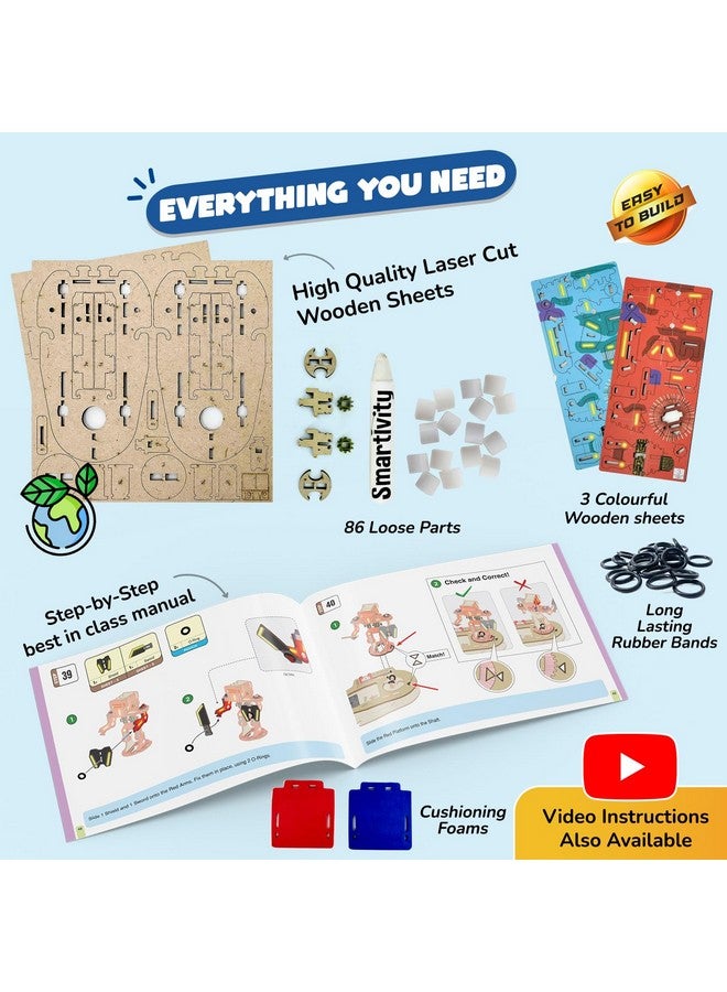 Smartivity Clash of Cyborgs Toy for Kids 6-14 Years Old I 2 Players Battle GameI Cool Birthday Gifts Ideas for Boys & Girls | DIY STEM Science Toys for 6,7,8,9,10,11,12,13,14I Wooden Engineering Game - Image 5