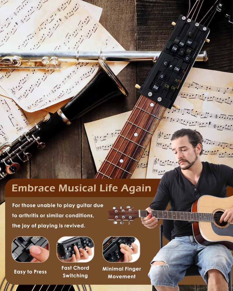 FAITIO Guitar Chord Presser, Guitar Chords Trainer for Beginners and Arthritis Player, From Pain to Play - The Arthritis-Friendly Chord Tool, No More Sore Fingers - Chord Helper for Beginners - Image 2