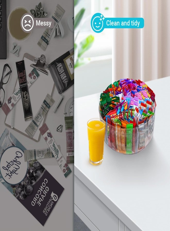 HALAGAS Drink Packet Organizer,Drink Mix Organizer,Water Packet Organizer,Water Flavor Packet Organizer,Lazy Susan Organizer for Drink Mixes Rotating Storage for Drink Mixes Necessities（Medium Size） - Image 4