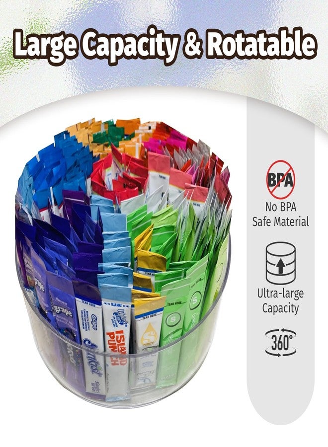 HALAGAS Drink Packet Organizer,Drink Mix Organizer,Water Packet Organizer,Water Flavor Packet Organizer,Lazy Susan Organizer for Drink Mixes Rotating Storage for Drink Mixes Necessities（Medium Size） - Image 3