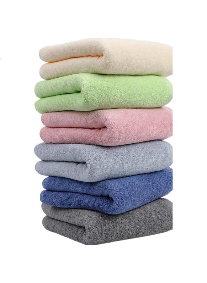 Grace Pure Cotton 5A Antibacterial Towels For Men And Women, 2-Pack Bath Towels, Absorbent Quick-Drying Face Towels, Wrap Towels, Green + Beige - Image 1