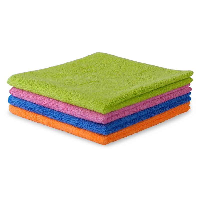 ShineXPro Microfiber Car Cleaning Cloth - All Purpose 300 GSM Microfiber Terry - 4Pcs - 40x40 cm - Microfiber Cloth for Car and Bike - Multipurpose for Washing Cleaning Polishing & Drying - Image 1