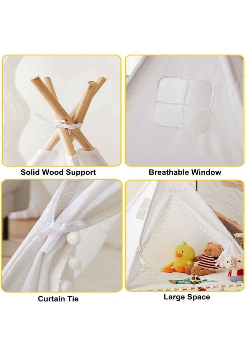 Cool Baby Cool Baby Kids Foldable Teepee Play Tent with String Lights 140*140*145cm White  - Image 2