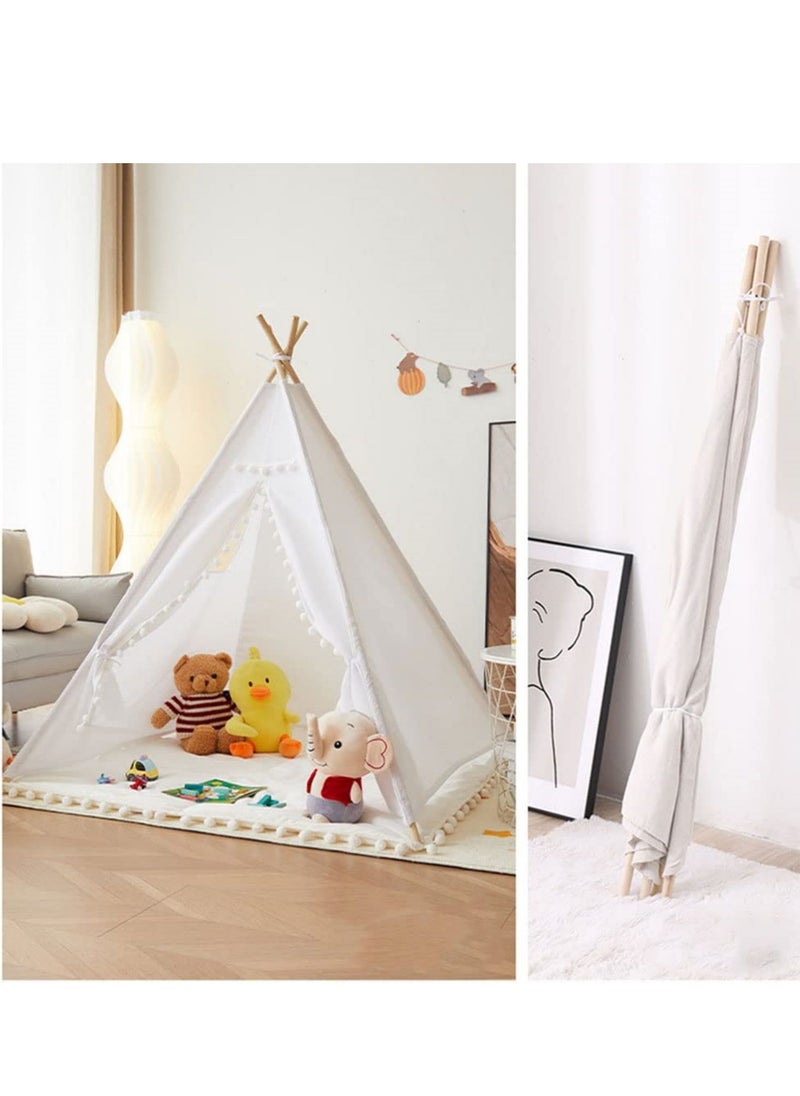 Cool Baby Cool Baby Kids Foldable Teepee Play Tent with String Lights 140*140*145cm White  - Image 4